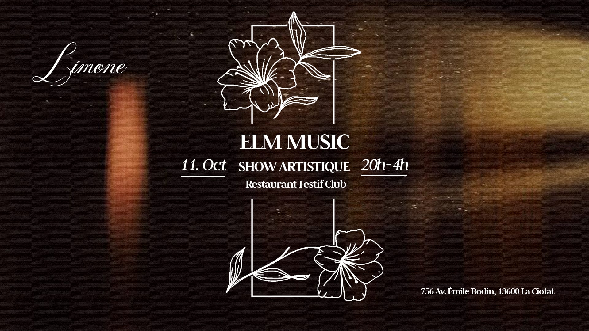 Limone - Elm Music & Live Show Artistique - Samedi 11 Oct