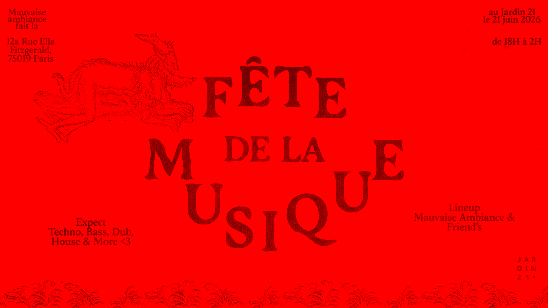 Fête De La Musique : Mauvaise Ambiance X Jardin21