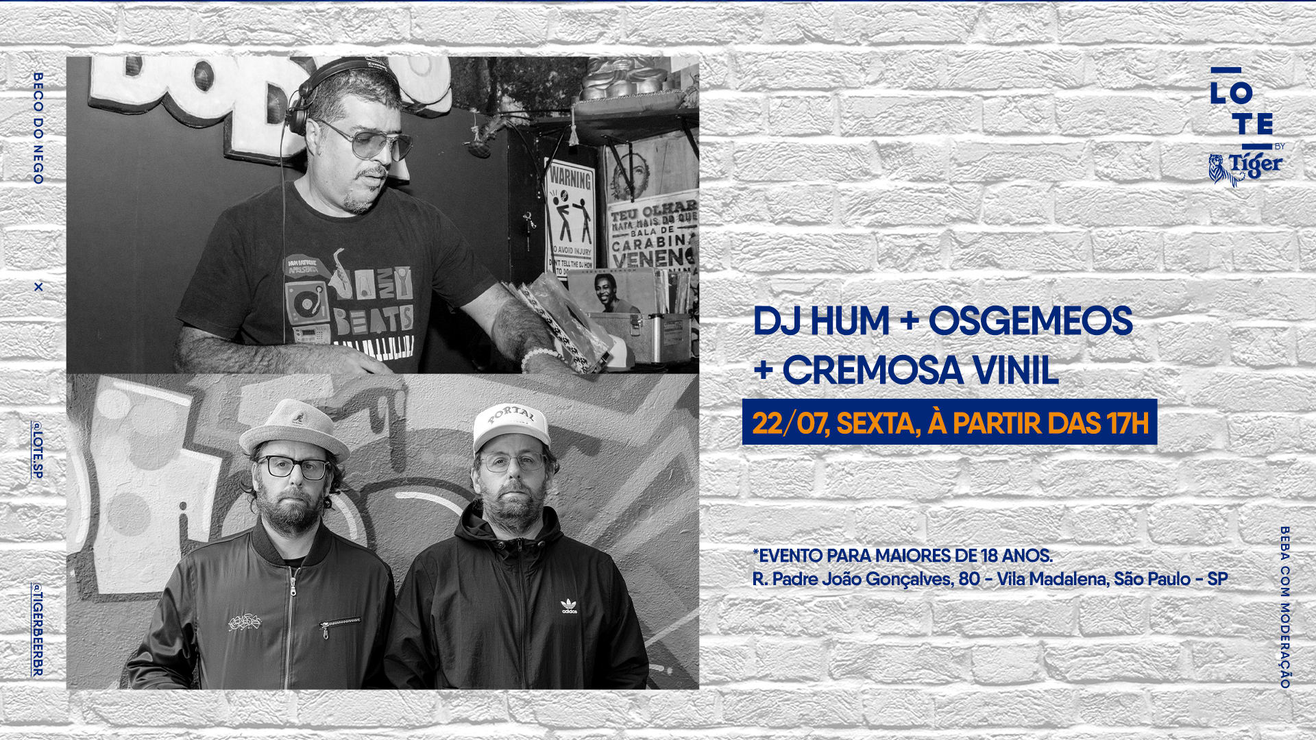 Lote By Tiger Com Dj Hum + Osgemeos + Cremosa Vinil