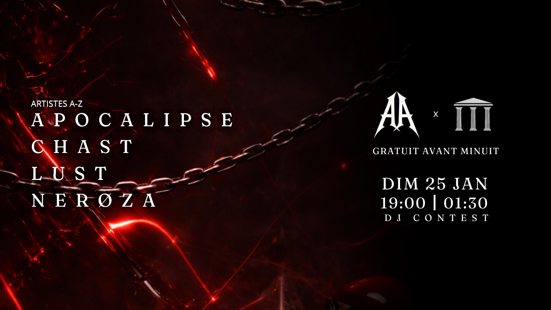 Arena Lyon : Chast . Apocalypse . Nerøza . Lust