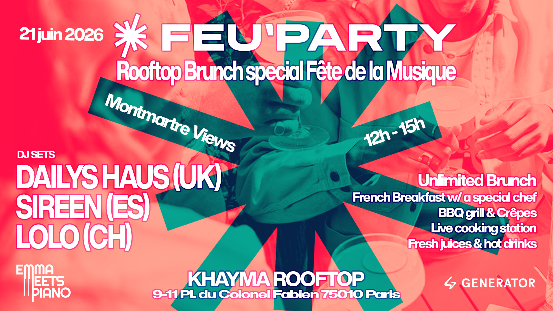 Feu'party Rooftop Brunch Special Fête De La Musique