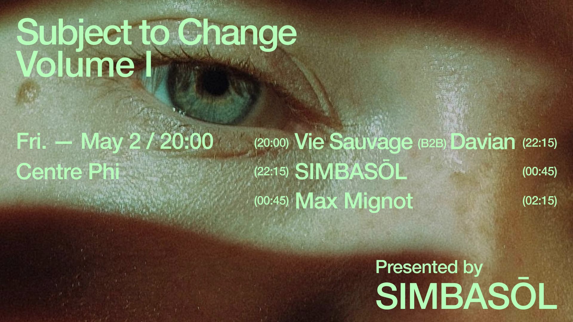 Centre Phi Présente Simbasol - Subject To Change (Vol 1)