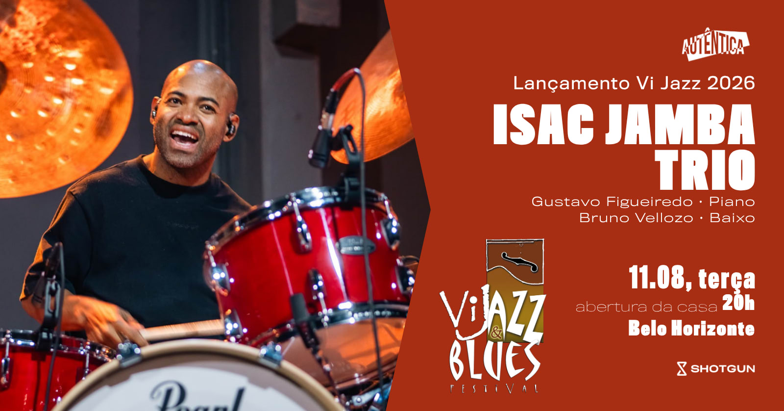 Lançamento VI Jazz 2026 Com Isac Jamba Trio No Bm