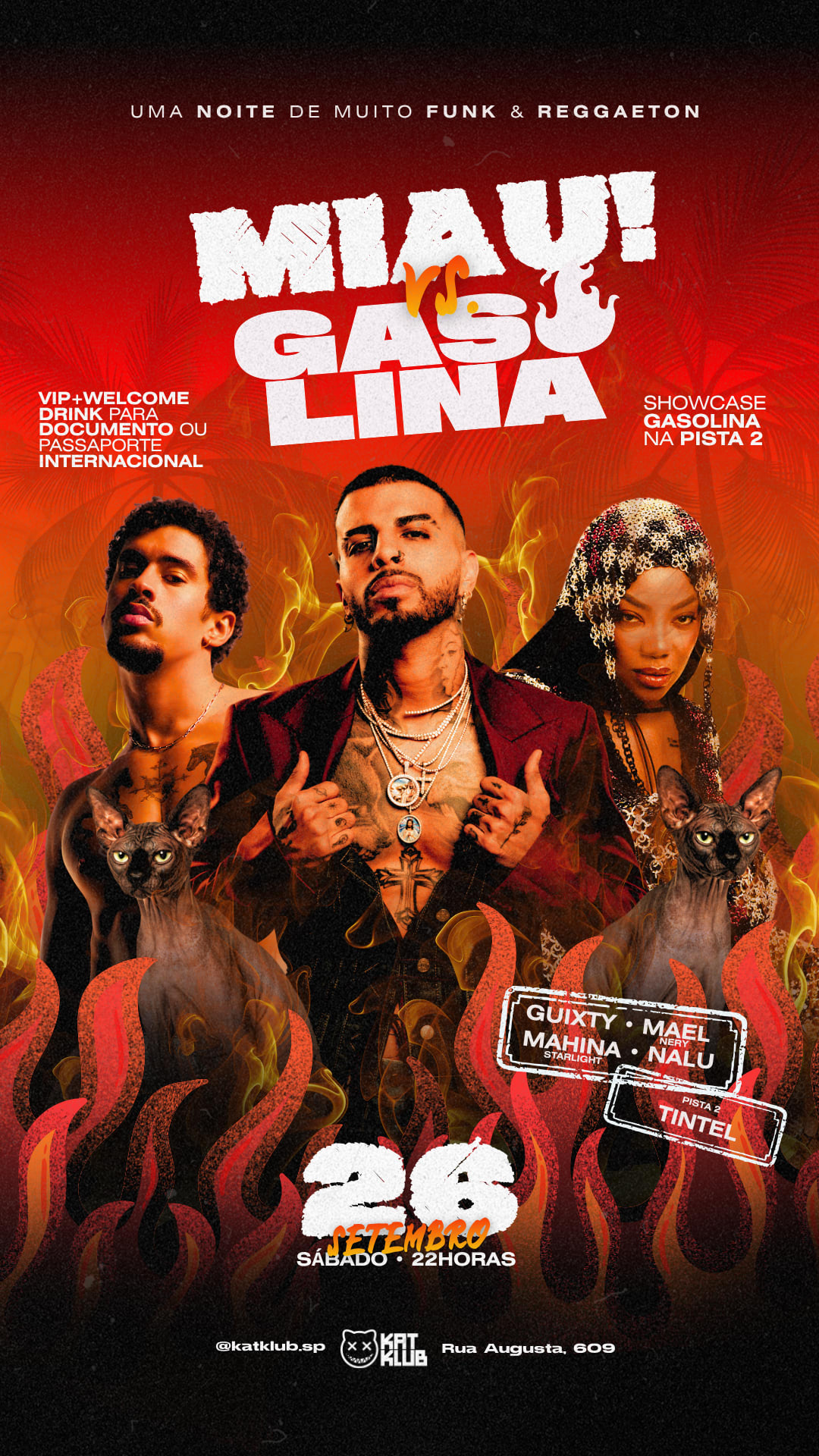 Miau! Vs Gasolina - Noite De Funk & Reggaeton