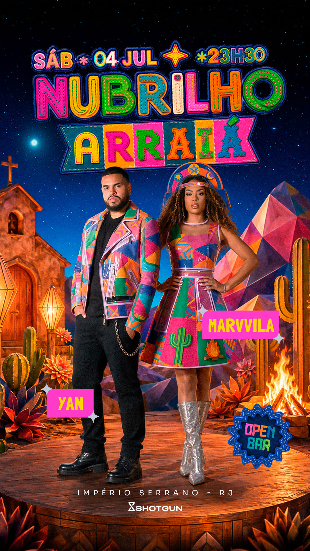 Nubrilho Arraiá - Yan E Marvvila | Open Bar | Festa Até 9h
