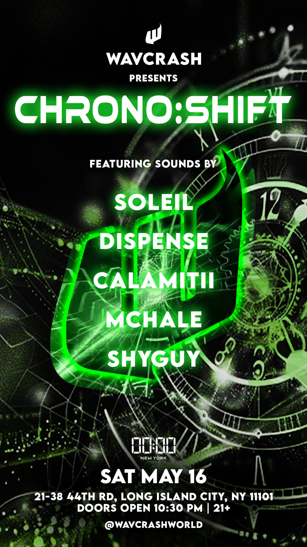 Wavcrash Presents Chrono:Shift At 00:00 Club