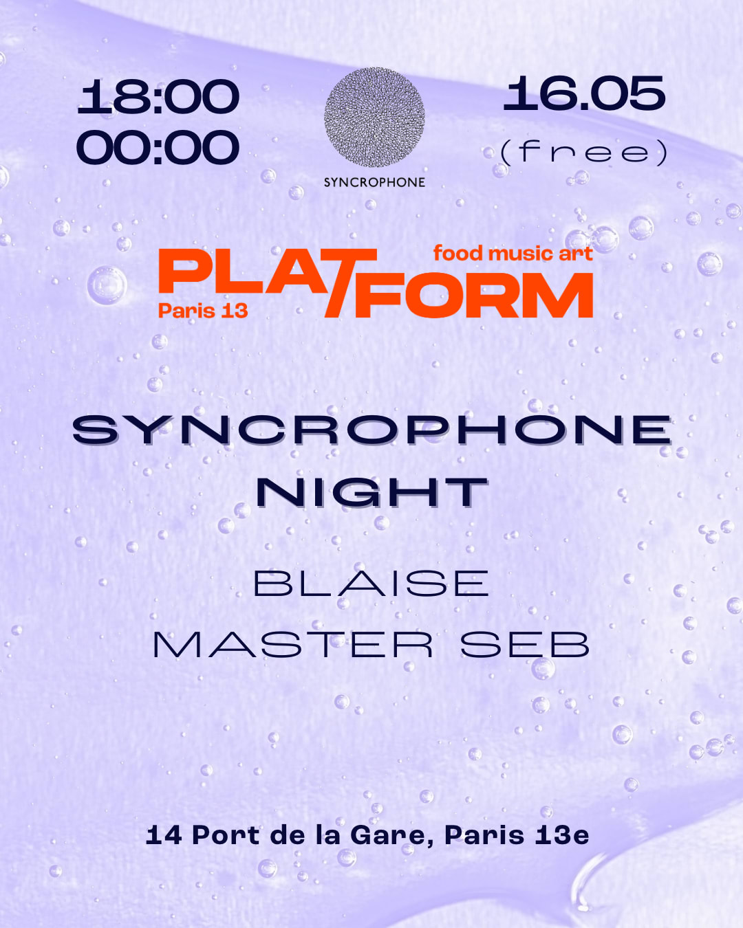 Syncrophone Night • Blaise X Master Seb • Free