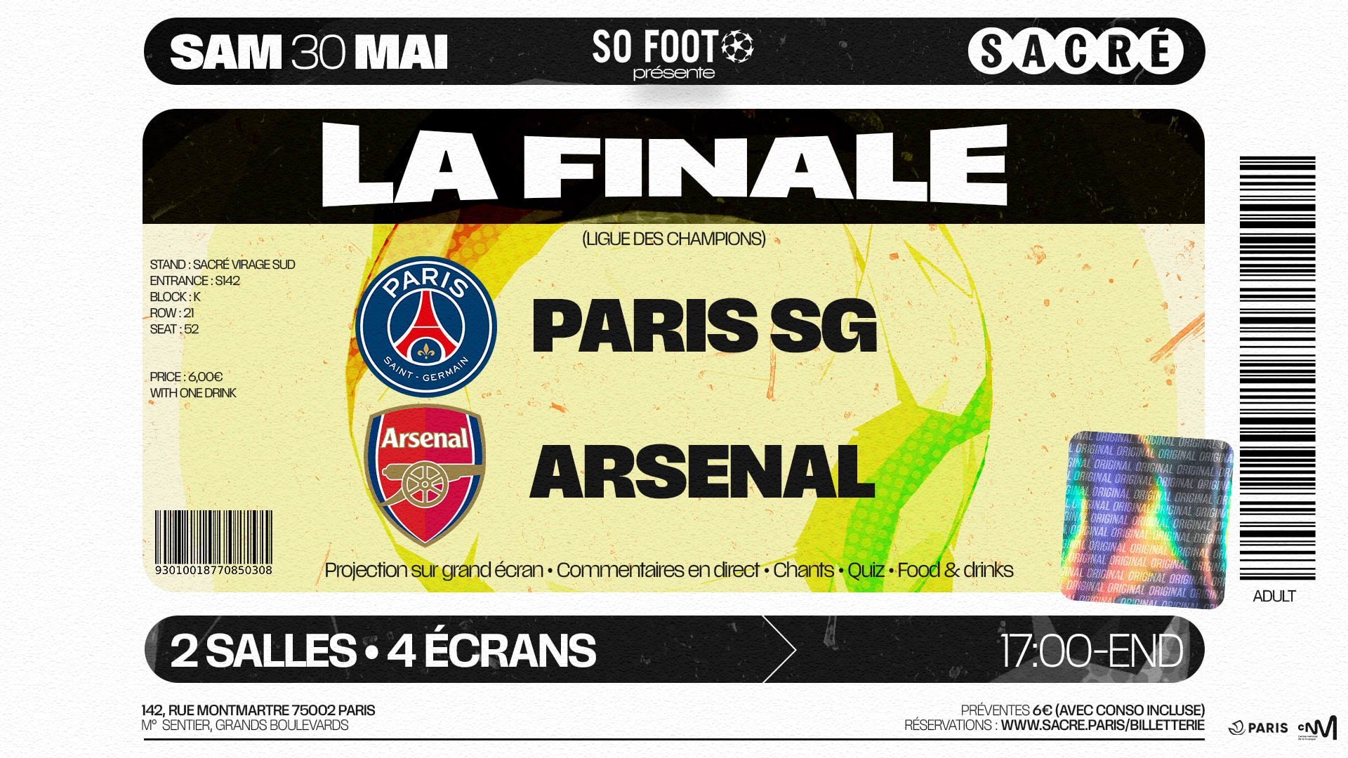 So Foot Présente La Finale : Psg - Arsenal