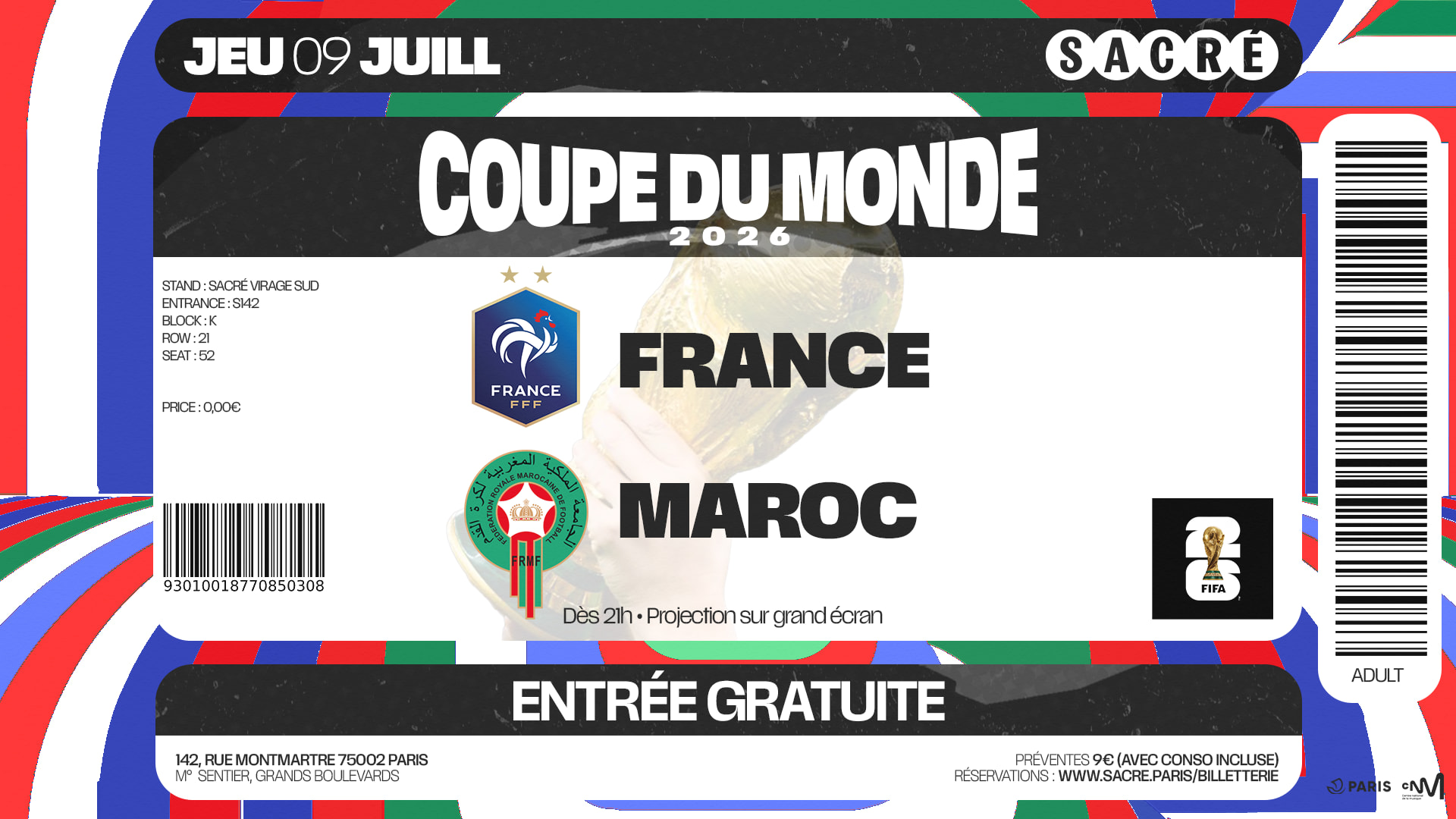Sacré Présente : Diffusion France - Maroc
