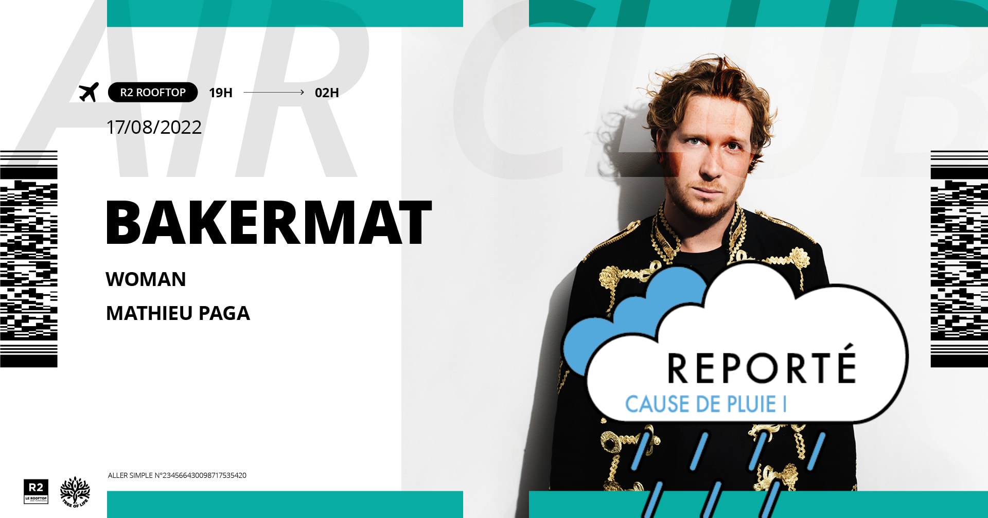 (Reporté 🌧) R2 I Le Rooftop X Air Club  : Bakermat