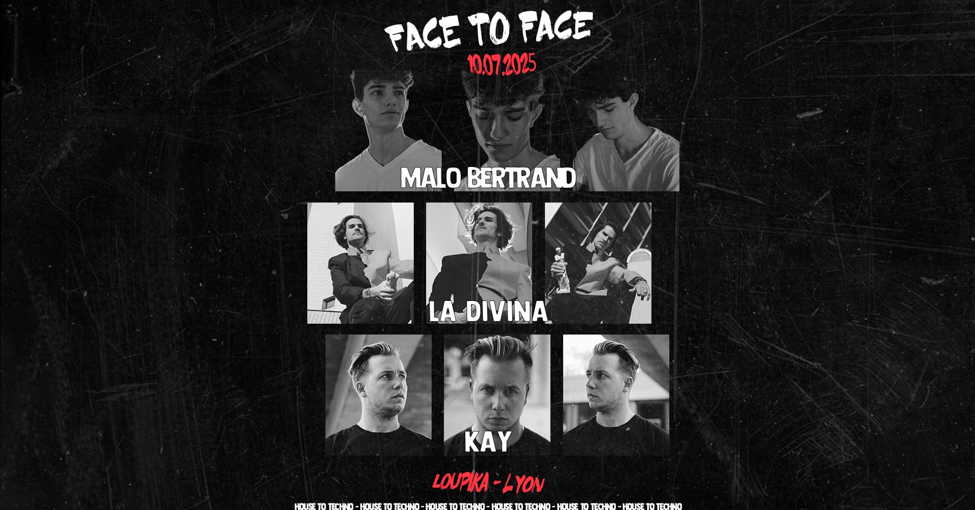 Face To Face : Malo Bertrand, La Divina, Kay