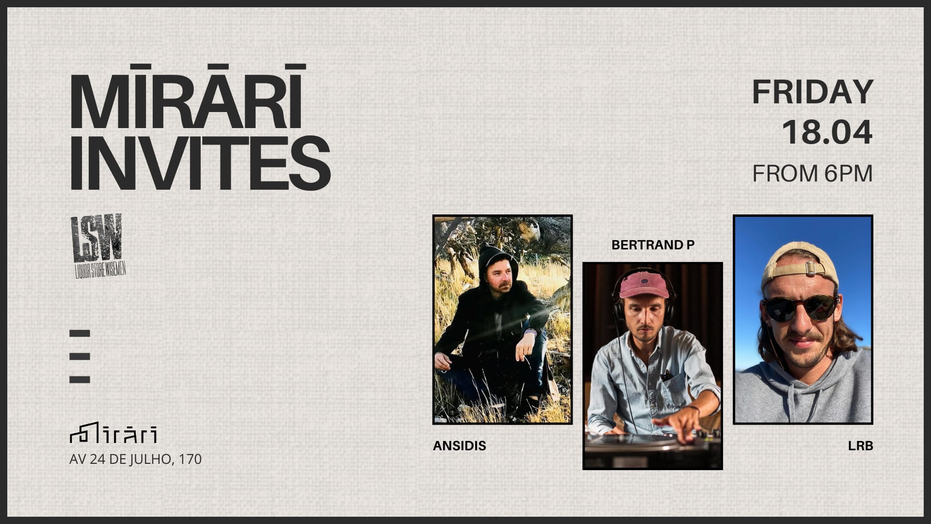Mirari Invites: Ansidis & Bertrand P & Lrb