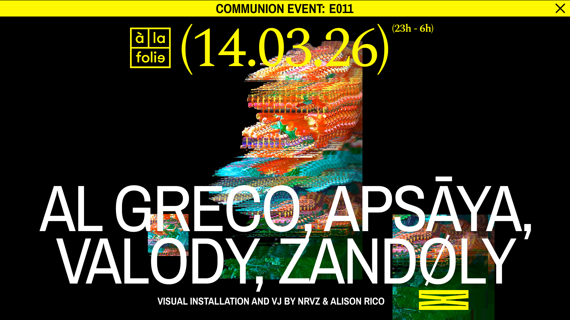 Communion - A La Folie - 14 Mars