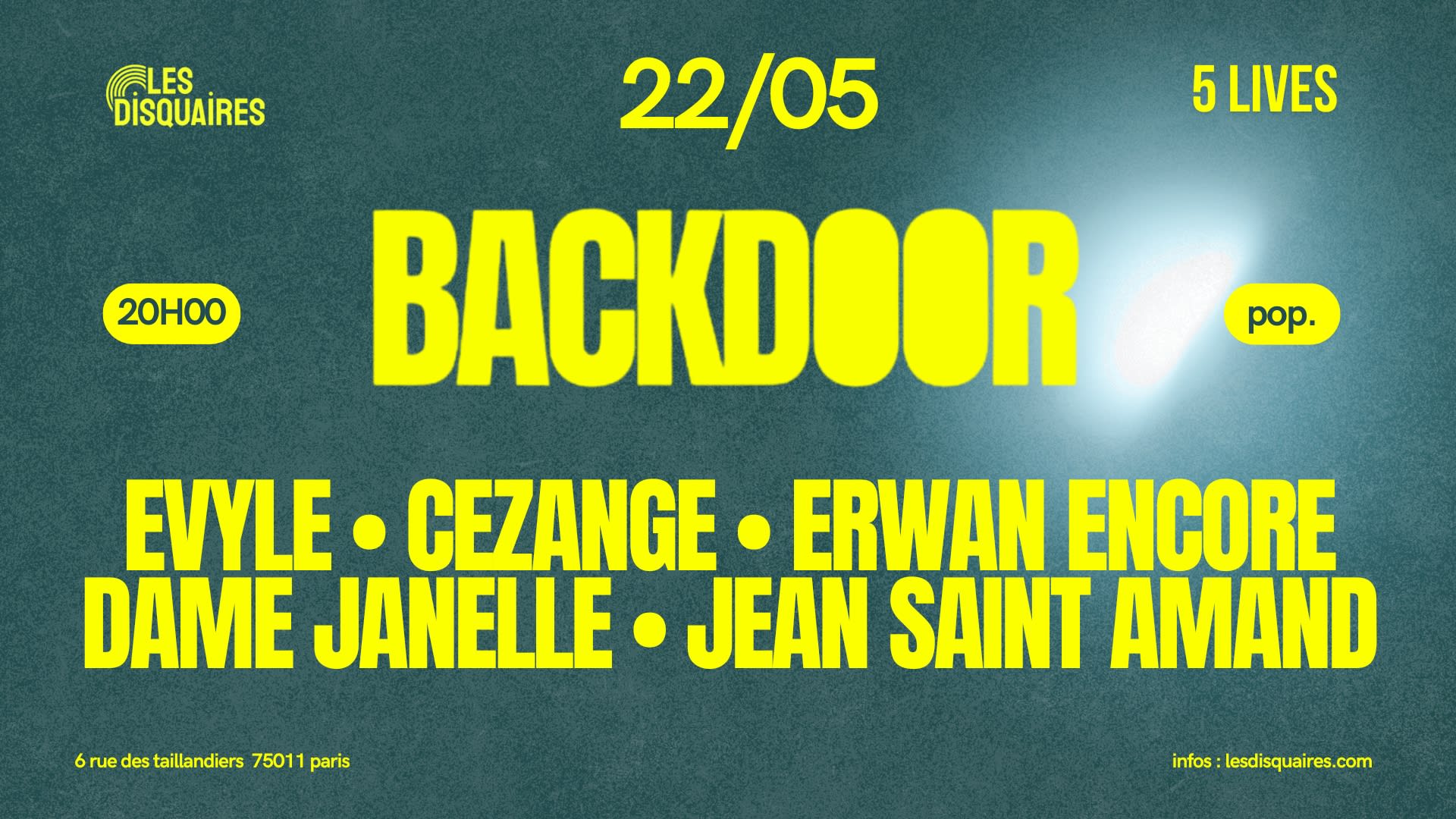 Backdoor X Les Disquaires - Lives