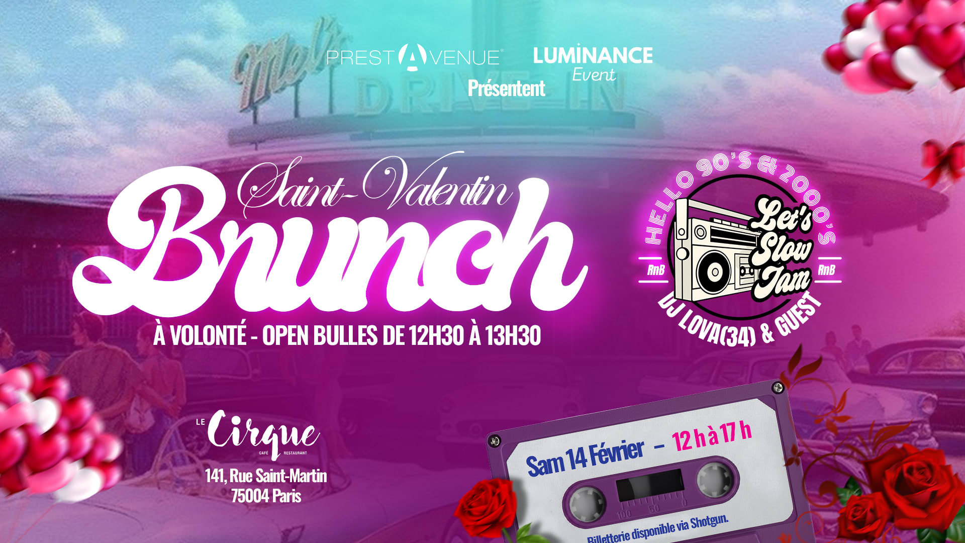 Brunch Saint-Valentin : Let's Slow Jam - Hello 90's & 2000's