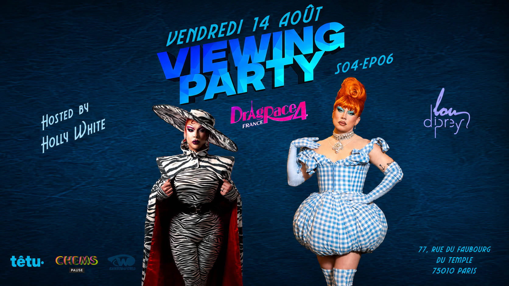Viewing Party Drag Race France Holly White Daisy Superb!Tch