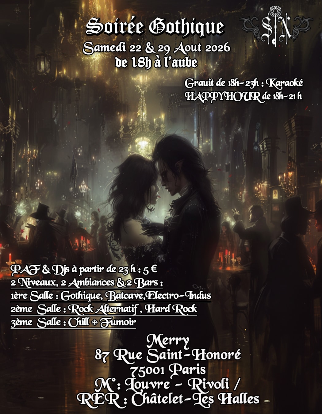 Soirée Gothique Au Merry 22 Aout 2026
