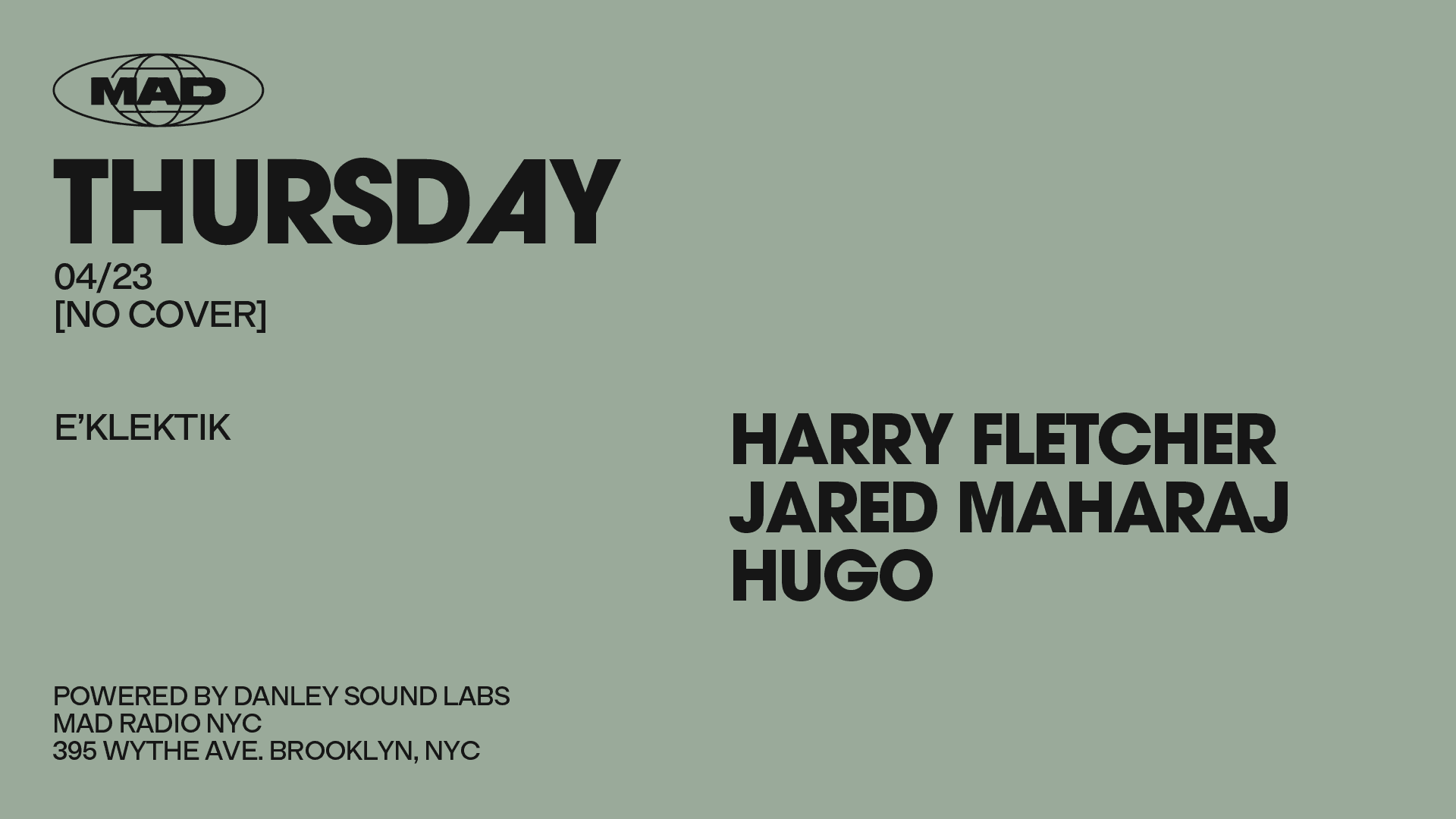 E'klektik: Harry Fletcher / Jared Maharaj / Hugo