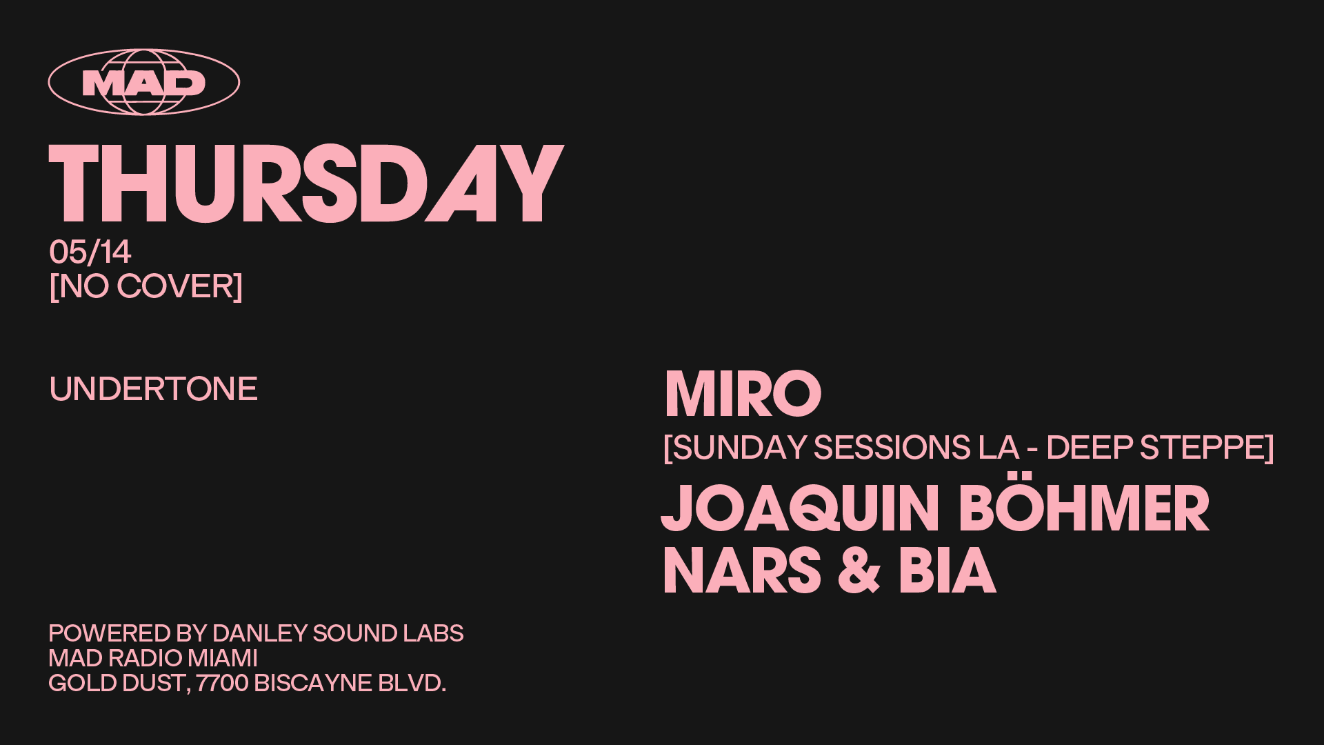 Undertone: Miro / Joaquin Böhmer / Nars & Bia