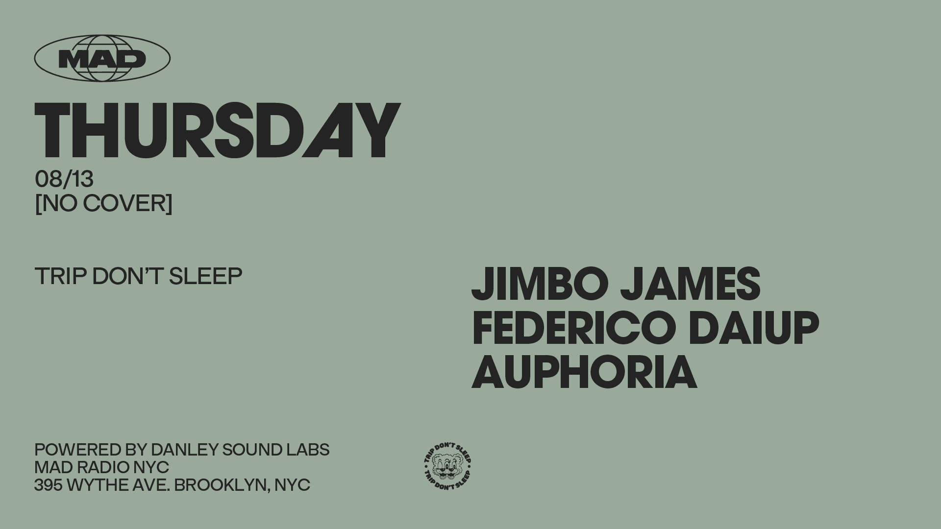 Trip Don't Sleep: Jimbo James / Federico Daiup / Auphoria