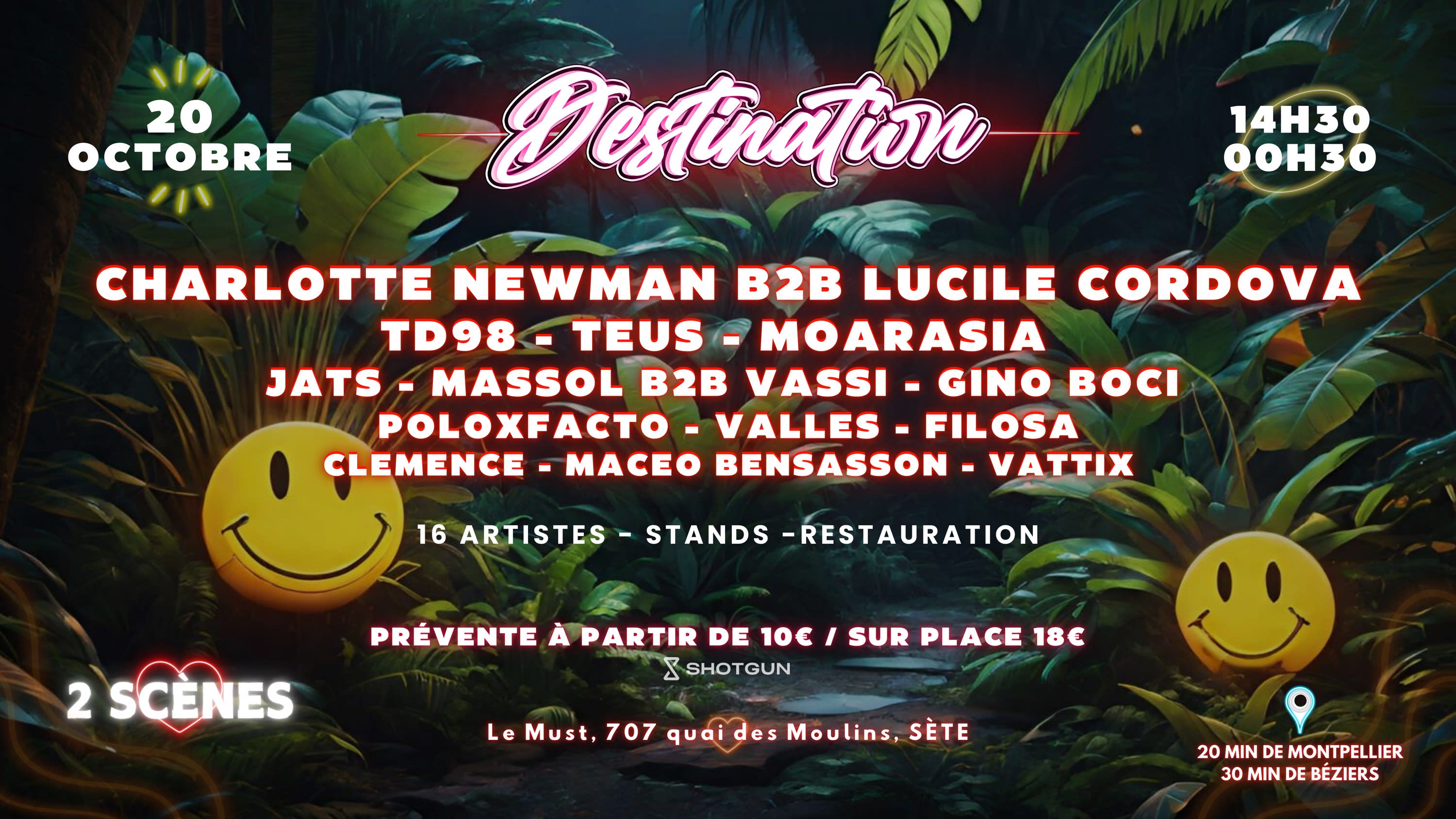 Destination Festival Sète , 2 Scènes , 16 Artistes