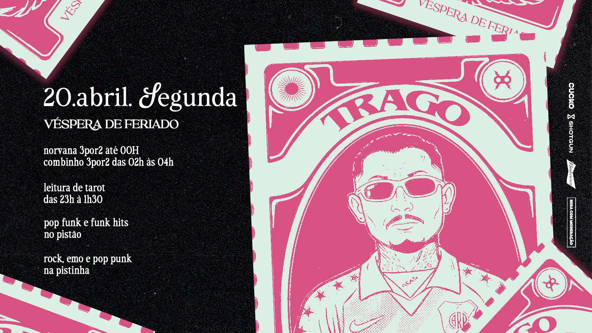 Trago :: Pop/Funk/Emo + Tarot :: Vésp De Feriado 20.04