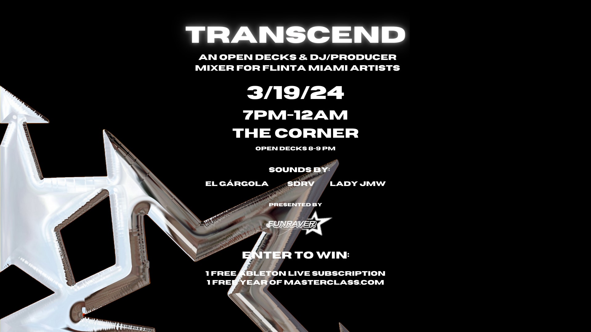 Transcend: Open Decks & Mixer For Flinta Djs/Producers