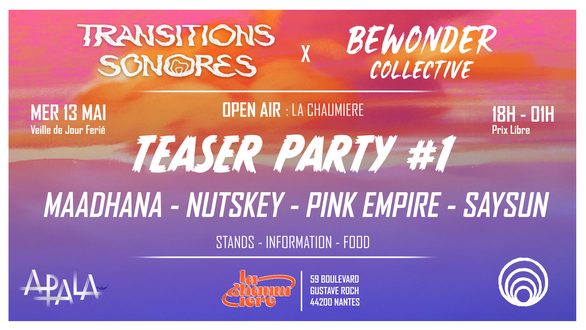 Teaser Party #1 - Openair @La Chaumière, Transitions Sonores