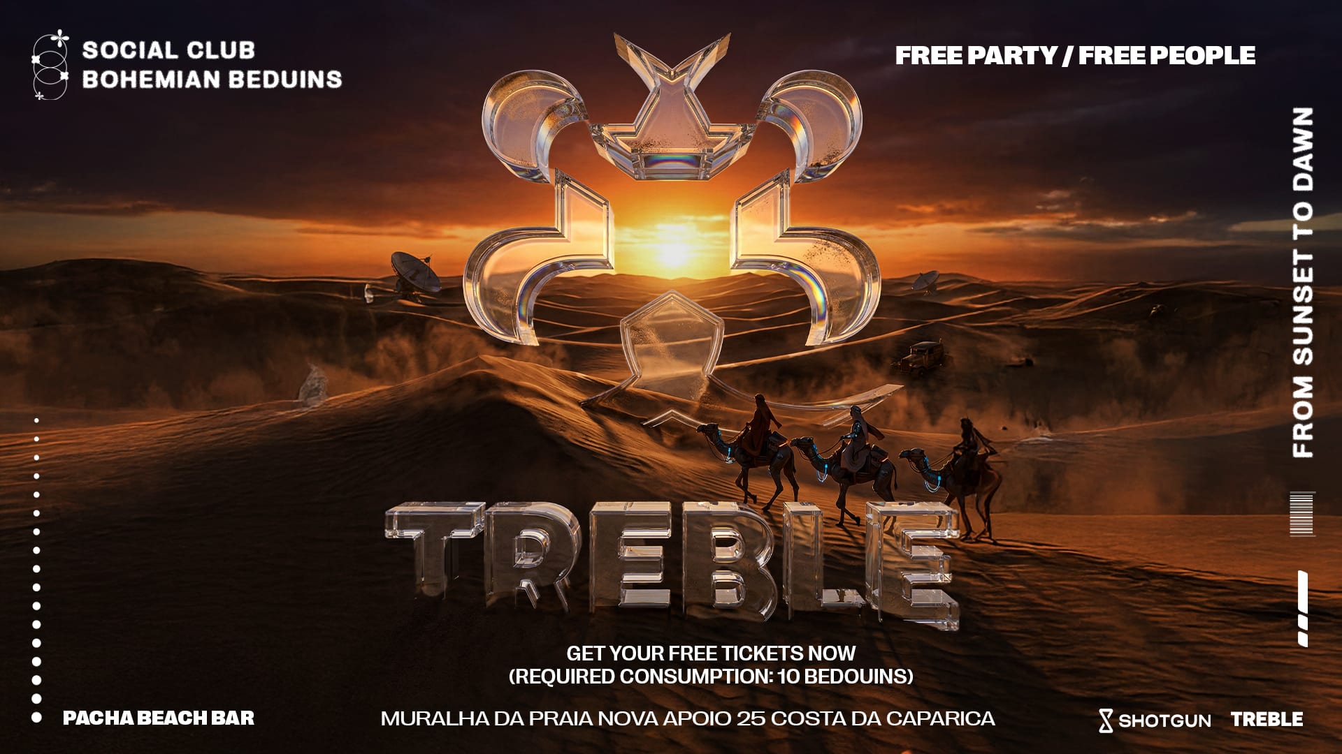 Free Beach Party - Treble Social Club  - Bohemian Beduins