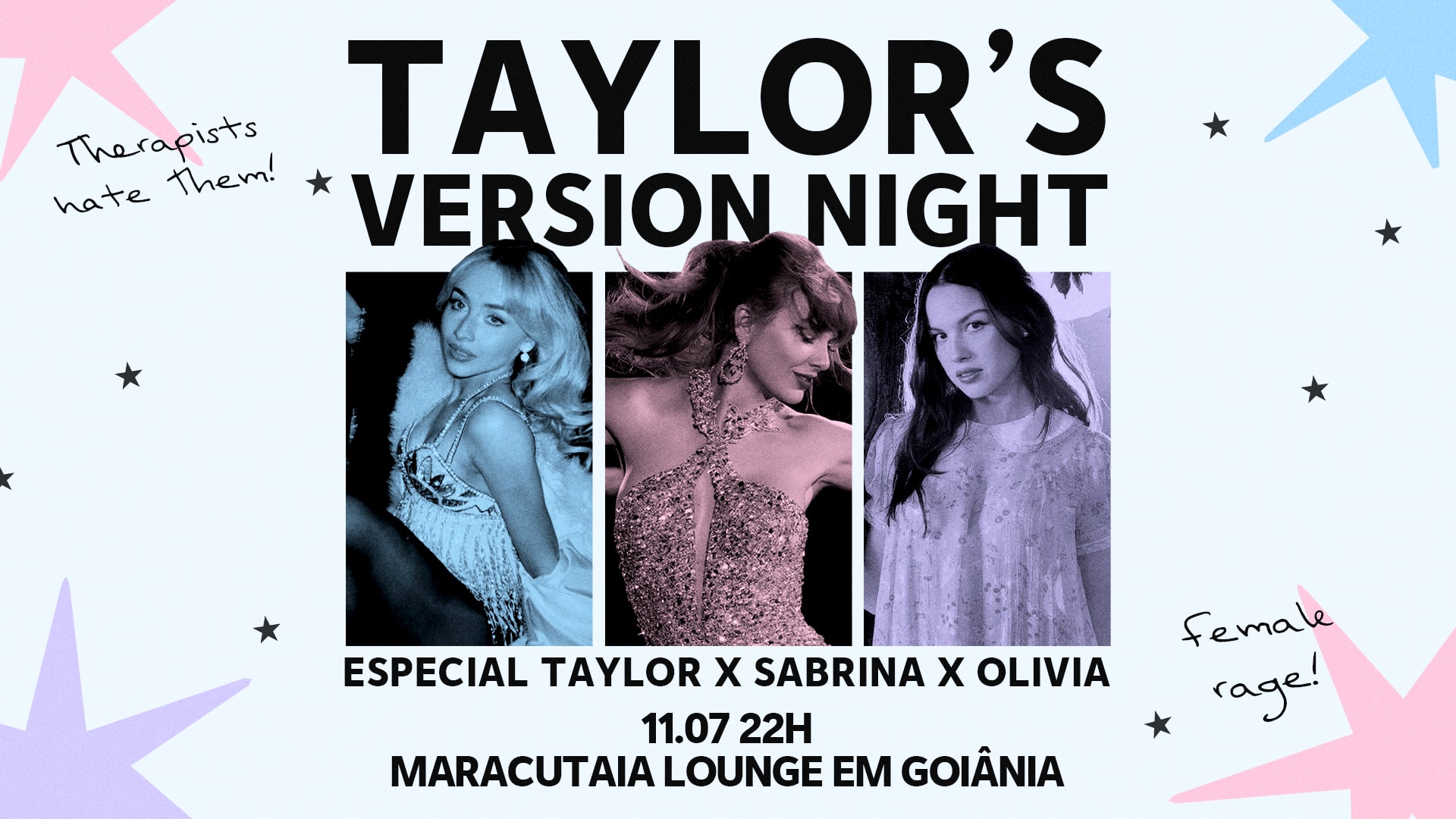 Taylor's Version Night: Taylor X Sabrina X Olivia Em Goiânia