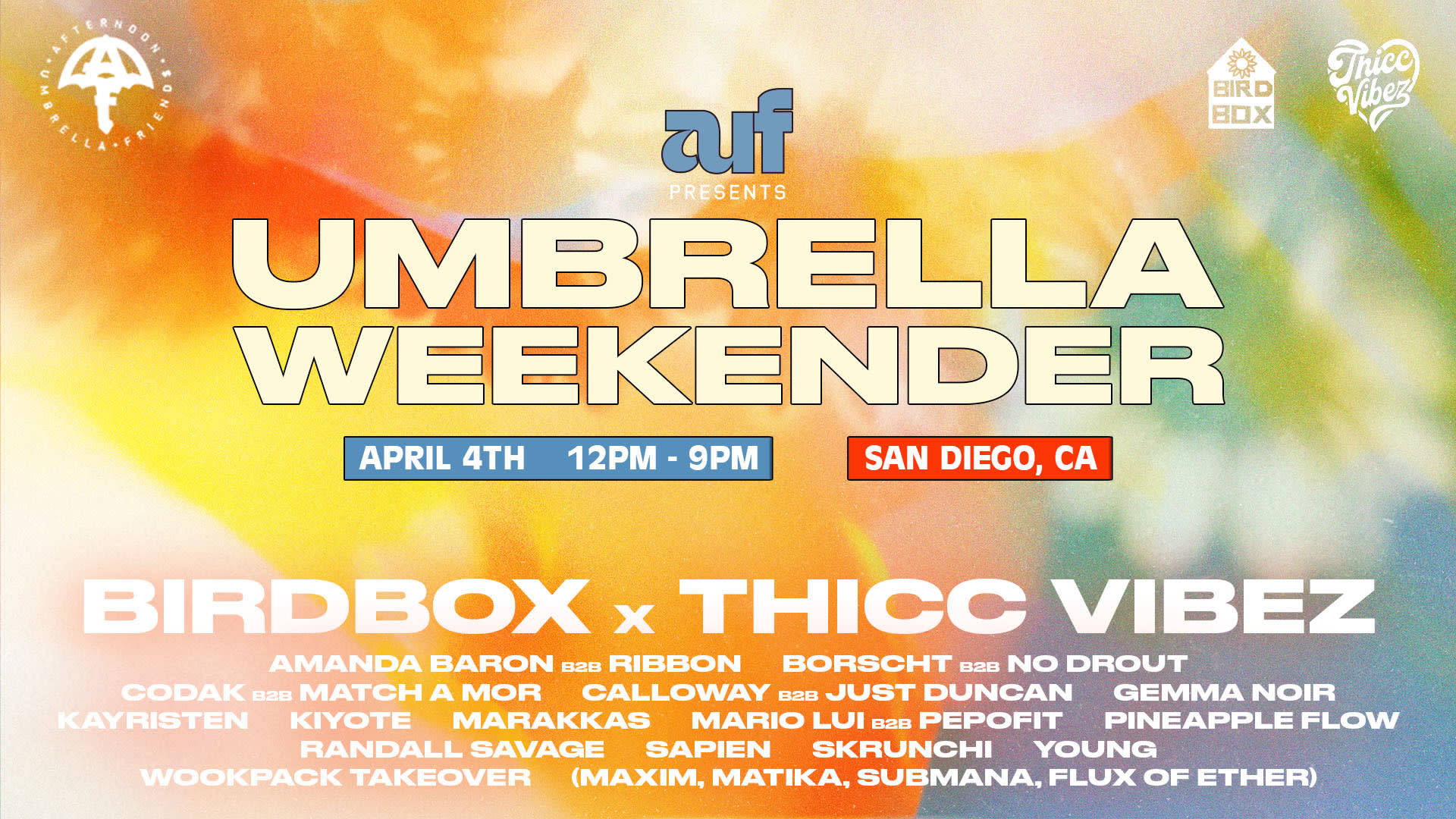 Umbrella Weekender X Birdbox X Thicc Vibez