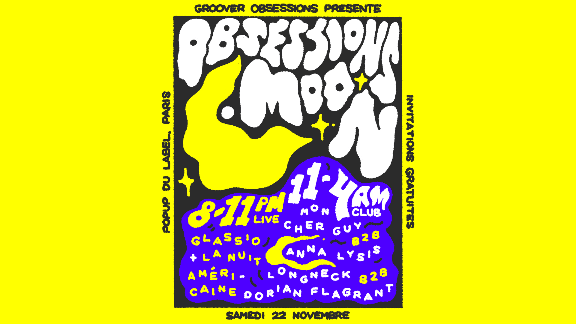 Obsessions.Moon: Glassio, La Nuit Américaine & Club — Popup!