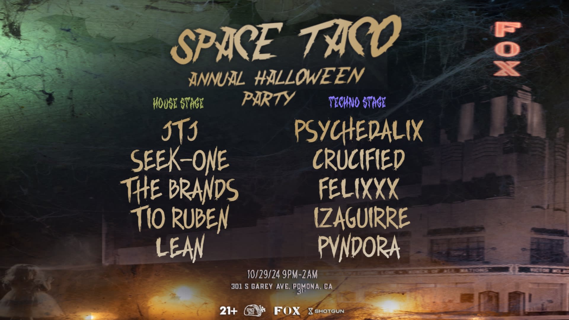 Space Taco Annual Halloween Party At The Fox Theatre Pomona!