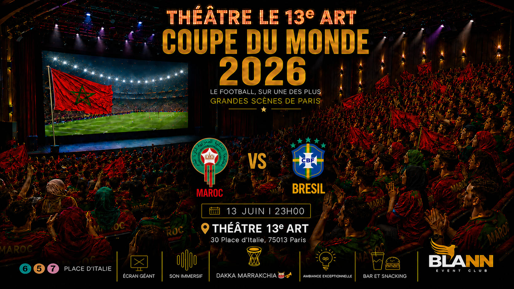 Maroc Vs Brésil Cdm 2026 | Grand Théâtre Le 13e Art