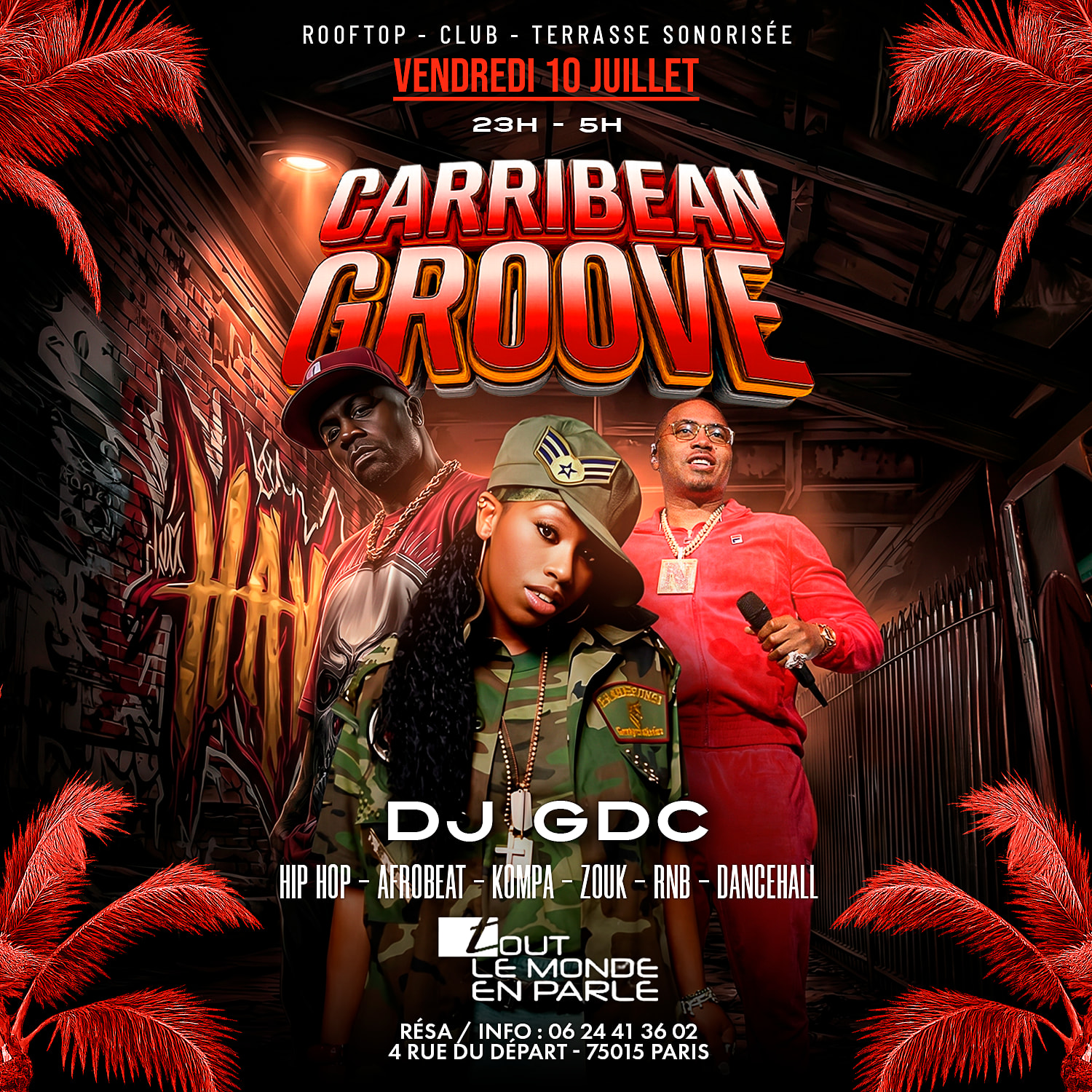 Soiree Caribbean Groove ,Club Terrasse Hiphop Afrobeat
