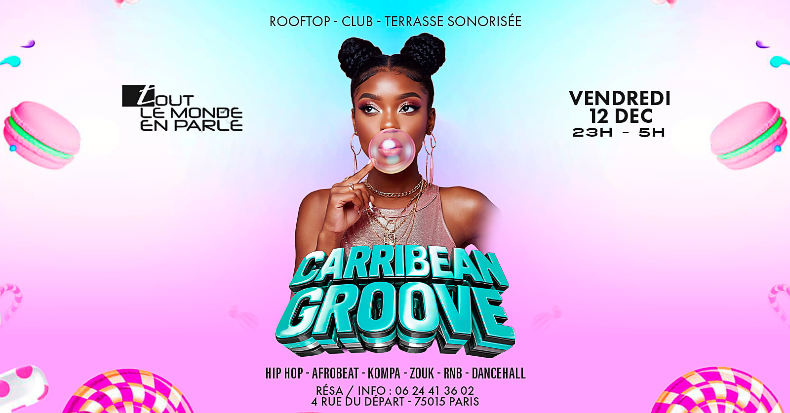 Soiree Caribbean Groove Afrobeat, R&B, Club Terrasse