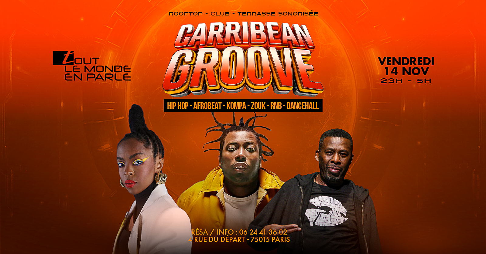 Club Soiree Caribbean Groove Afrobeat, R&B, Terrasse