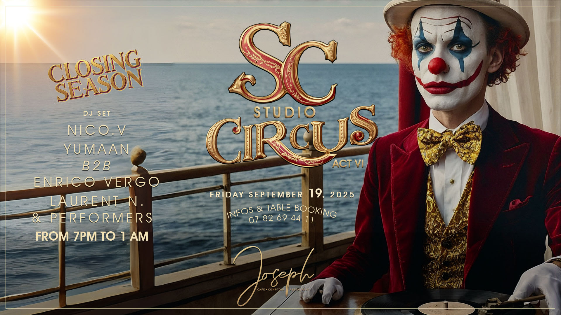 Closing Studio Circus - Vendredi 19 Sept - Joseph Cap 3000