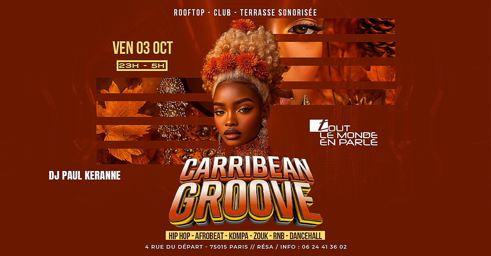 Soiree Caribbean Groove Afrobeat, R&B, Club Terrasse
