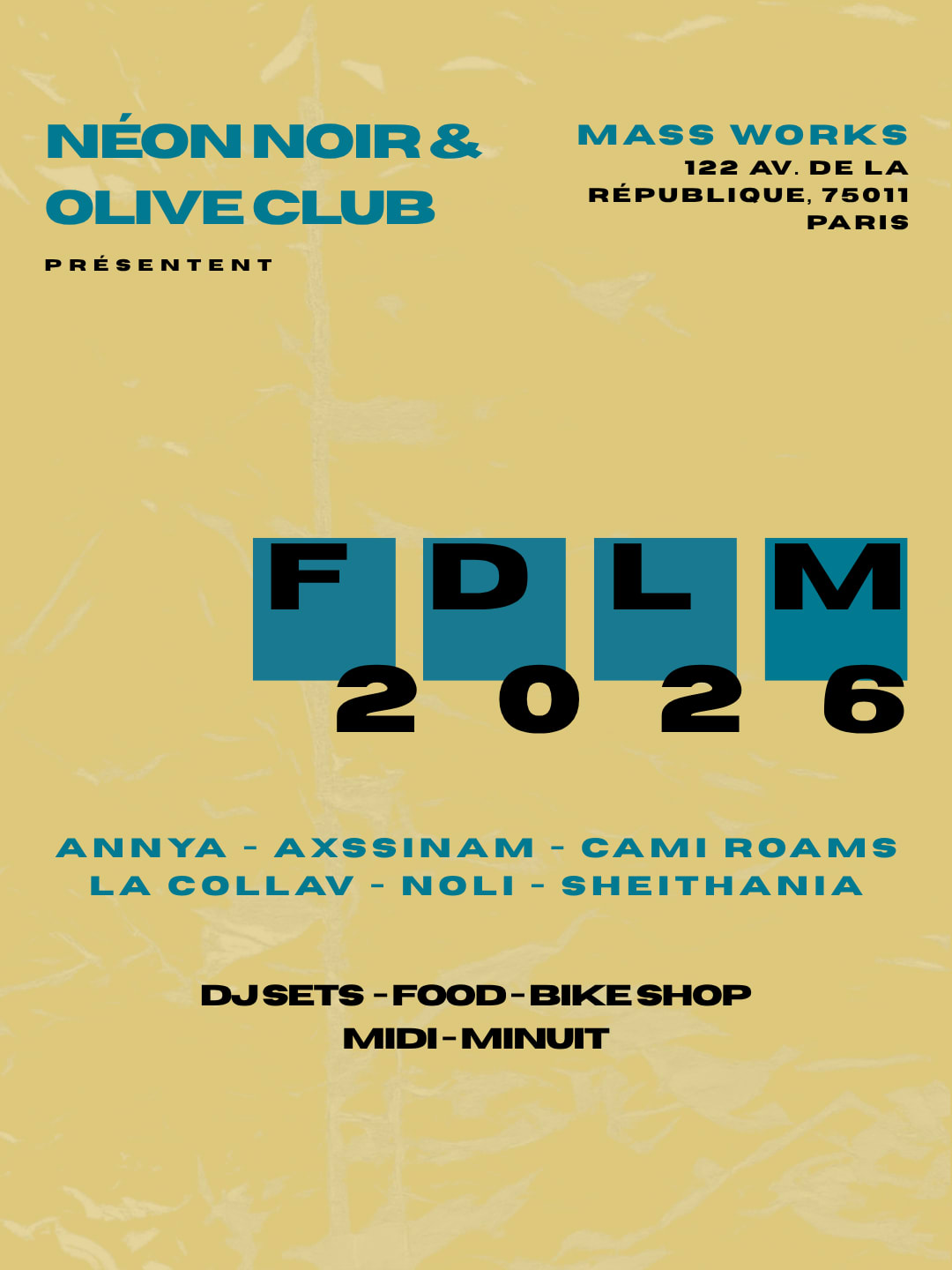 Fdlm 2026 - Néon Noir X Olive Club