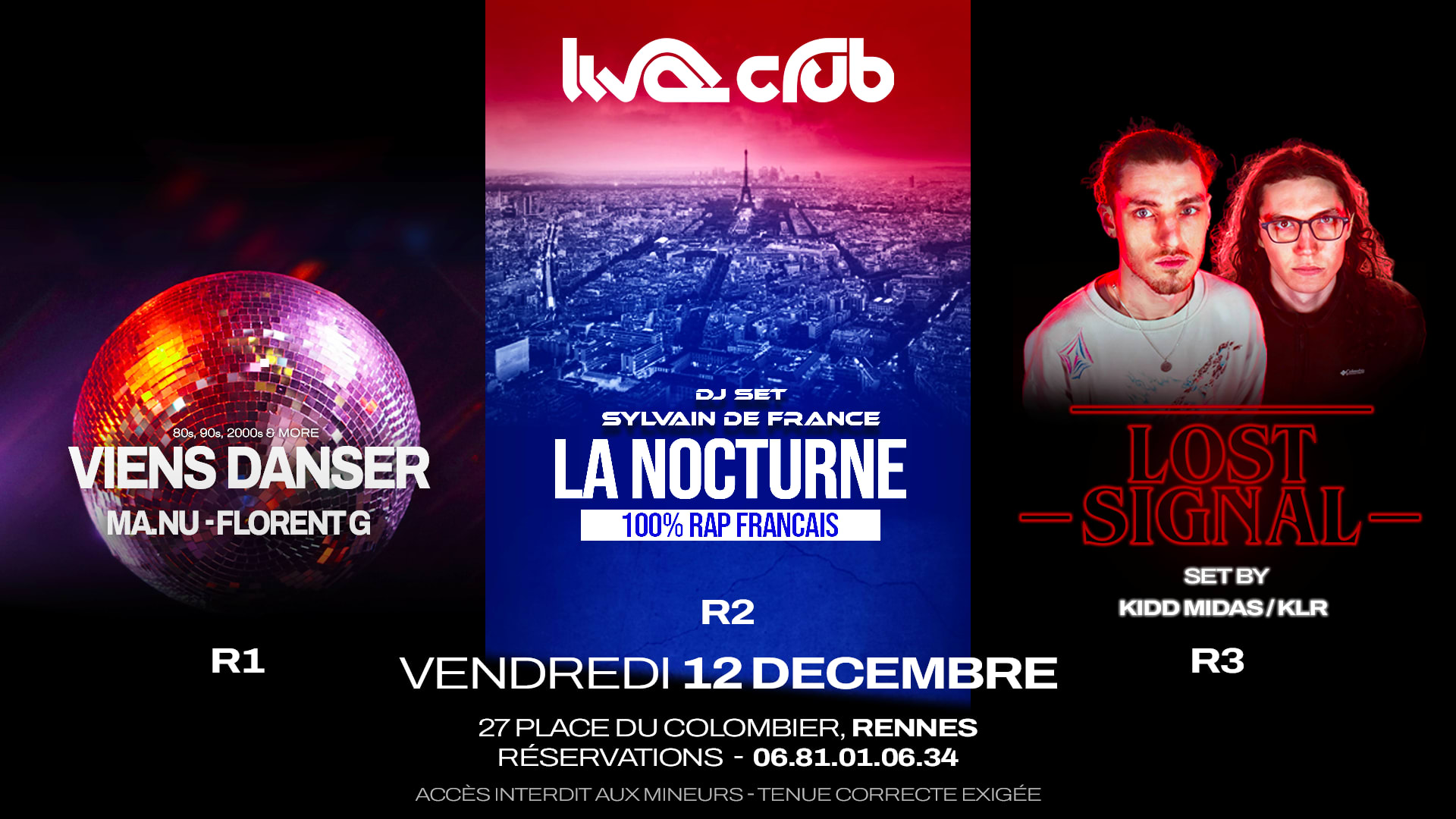 La Nocturne : Sylvain 2 France + Kidd Midas & Klr + Ma.Nu