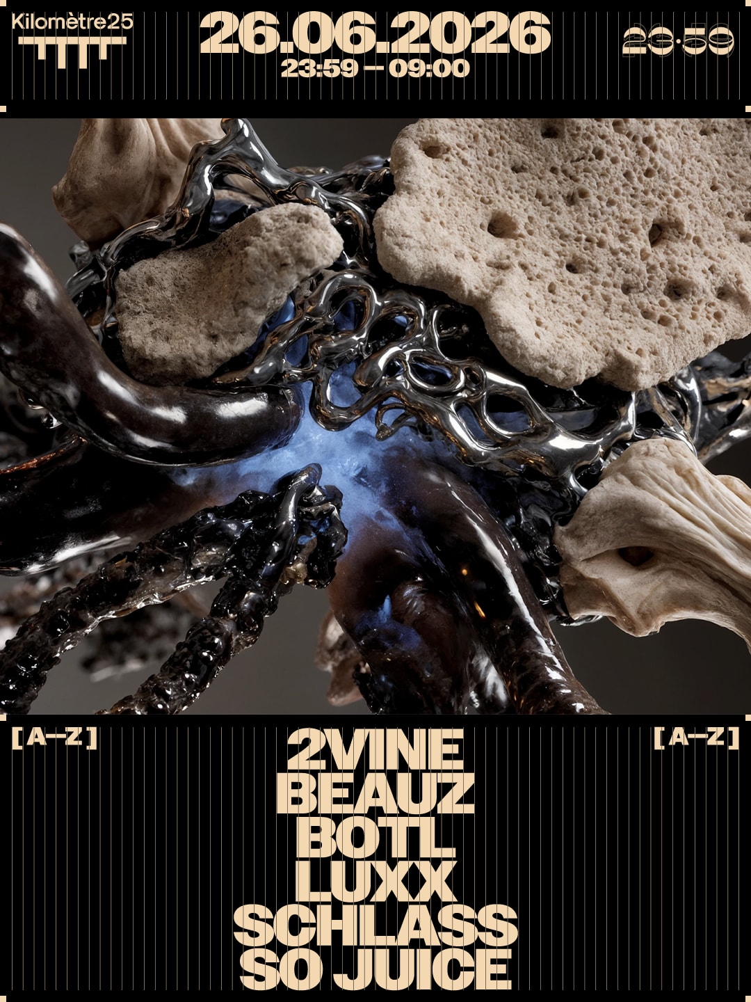 23:59 : Beauz, So Juice, Schlass, 2vine, Luxx