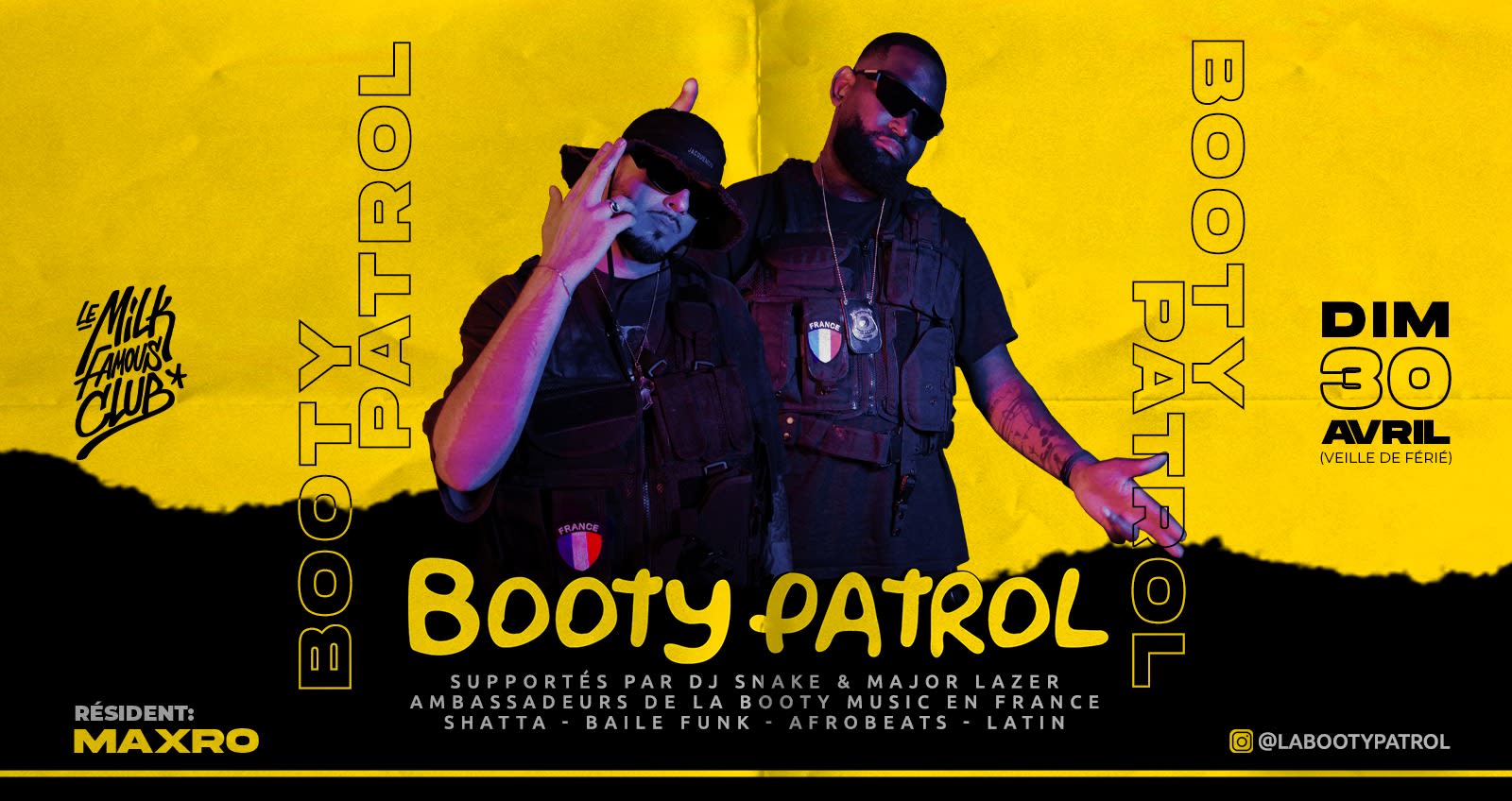 Dim 30 Avril (Veille De Férié) - Booty Patrol - Milk Club