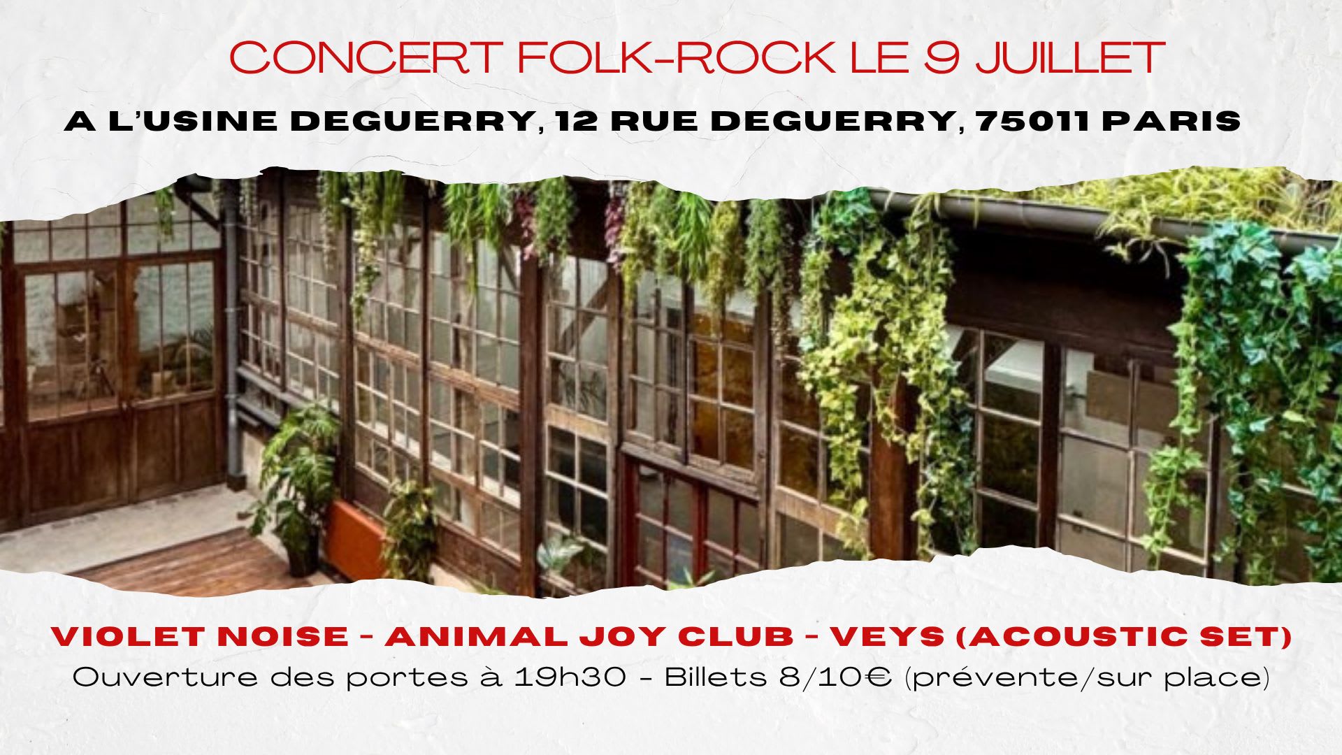 Violet Noise, Animal Joy Club & Veys - Usine Deguerry