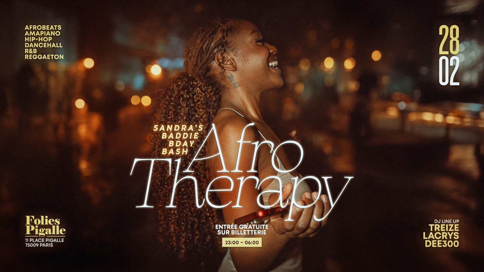 Afrotherapy Baddie Bday - Sandra - Samedi 28 Fevrier
