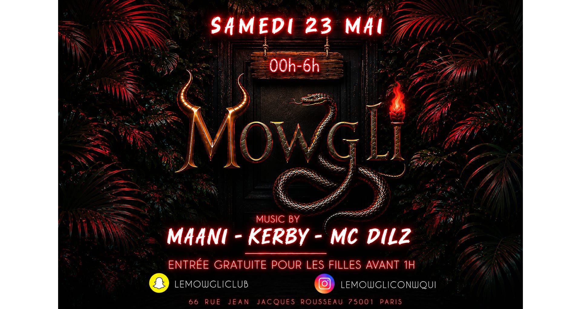 Mowgli - Samedi 23 Mai - Le Mougliclub