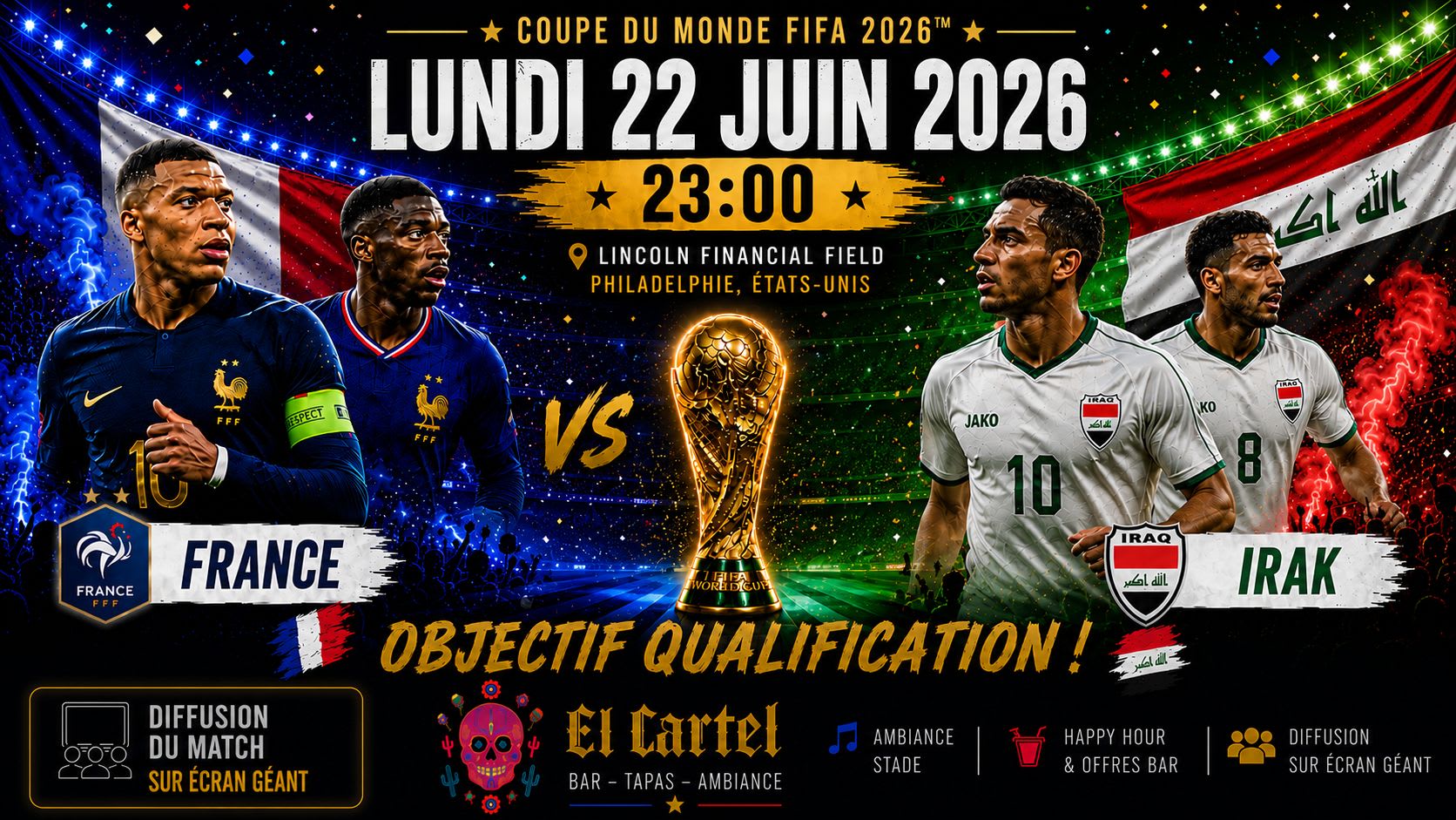 Coupe Du Monde - France Vs Irak - Ecran Geant