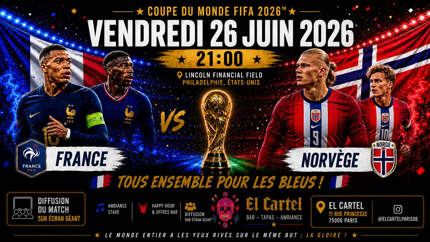 Coupe Du Monde - France Vs Norvege - Ecran Geant