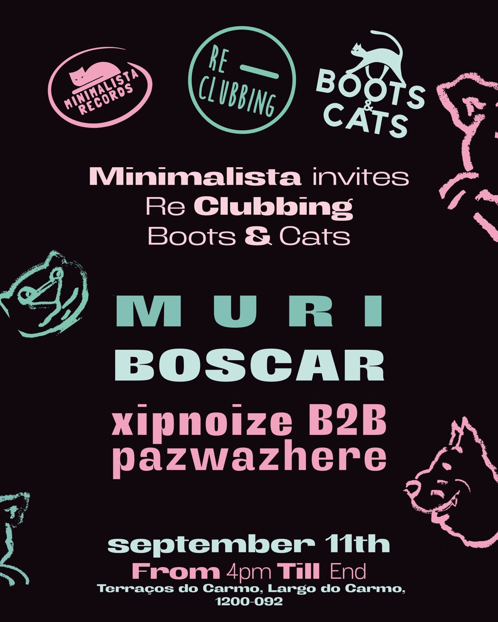 Minimalista Invites Re Clubbing & Boots & Cats
