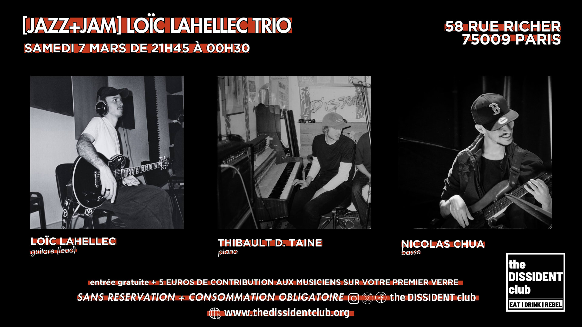 [Jazz+Jam] Loïc Lahellec Trio
